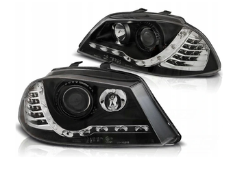 Forlygter Seat Ibiza 6l 02-08 Sort Led
