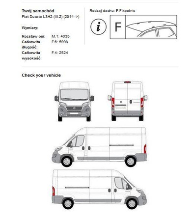 Platform til tagbagagebærer Peugeot Boxer L3H2