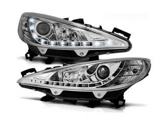 Lygter Peugeot 207 06-12 Chrome led + motorer