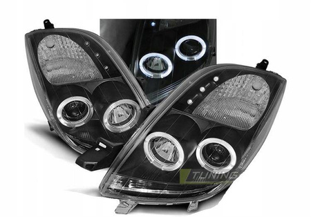 Forlygter Toyota Yaris 06-09 ringi sort