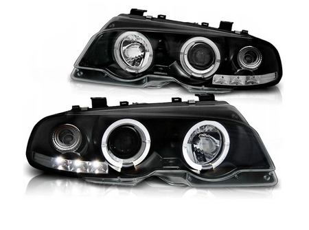 Forlygter Bmw E46 Coupe 99-03 Ringi Sort