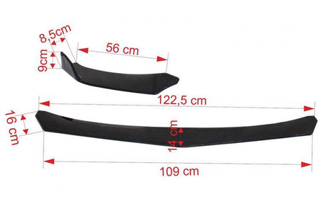 Universal splitter forkofanger spoiler 3-delt