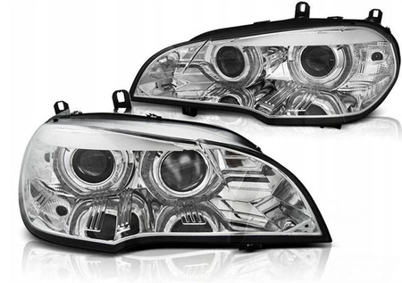 Lygter Bmw X5 E70 07-10 ringe 3d drl krom xenon