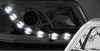 Lygter Forlygter Ny Vw T5 03-09 Krom Led Drl