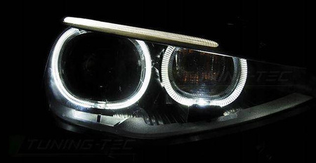 Forlygter Bmw F20 F21 11-14 led ringlys sort