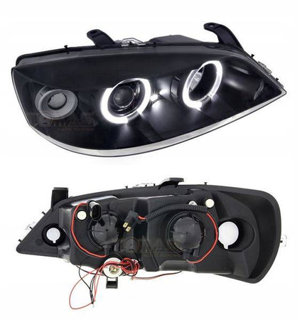 Forlygter Opel Astra G BLACK RINGI