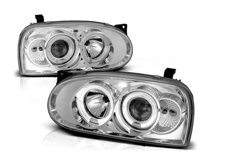 Forlygter Vw Golf 3 III 91-97 Ringi Chrome