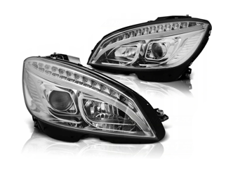 Lygter Mercedes W204 C-klasse 07-10 Krom Led Dts