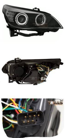 Forlygter BMW E60/E61 03-07 sort