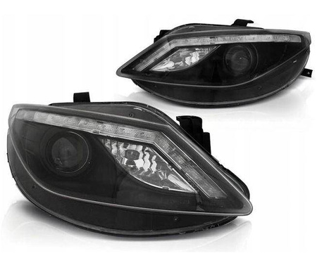 Seat Ibiza 6j forlygter 08-12 sort led