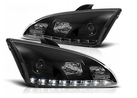 Forlygter Ford Focus Mk2 04- Dagslys sort