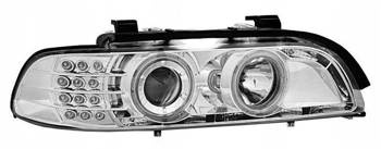 BMW E39 CHROM LED-forlygter + RINGE