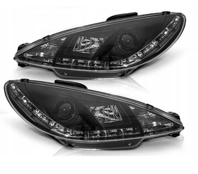 Forlygter Peugeot 206 98-02 Dagslys Sort
