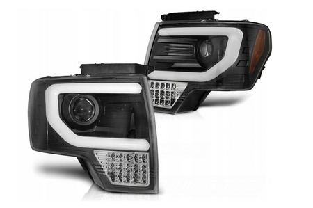 Forlygter Ford F150 Mk12 08-14 Sort Led