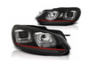 Lygter Vw Golf Vi 6 08-12 U-type Sort Rød Linje Drl