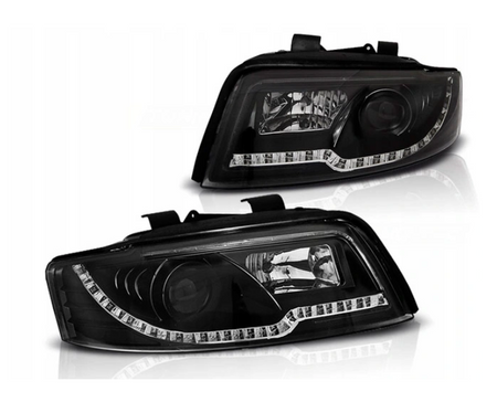Forlygter Audi A4 B6 00-04 Led Tube Sort