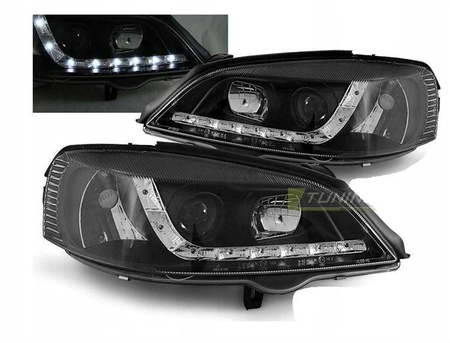 Forlygter Opel Astra g 97-04 dagslys sort
