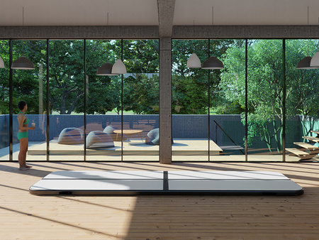 AIRTRACK 4 M SORT ACROBATIC TRACK GYMNASTIKMÅTE OPPUSTELIG MADRAS STÆRK PUMPE TRÆNINGSTASKE SJOV FOR BØRN VOKSNE