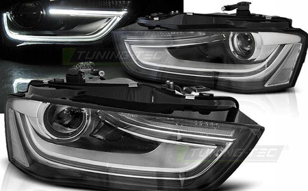 Forlygter TRUE DRL BLACK passer til AUDI A4 B8 12-1