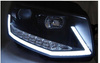 Vw T6 15- sort rør led drl dts forlygter