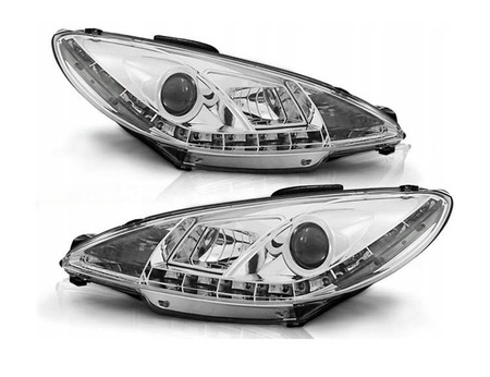 Peugeot 206 forlygter 98-02 dagslys krom