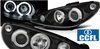 Forlygter peugeot 206 02- ring ccfl sort
