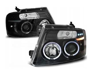 Forlygter Ford F150 mk 11 04-08 angel eyes sort