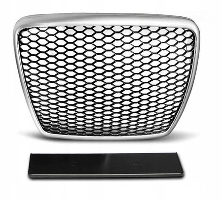 Frontgrill sport sølv til Audi A6 C6 2009-2011