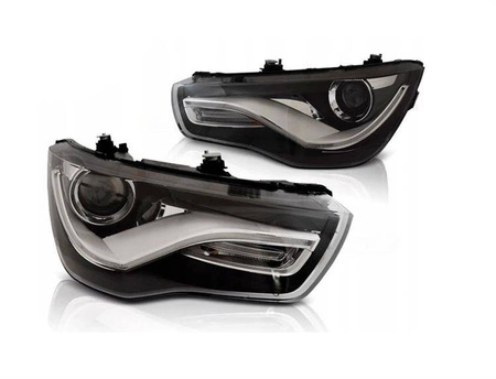 Audi A1 forlygter 10-14 led drl sort depo