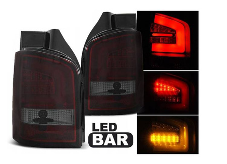 LED-baglygter vw t5 03-09 rød smoke led bar