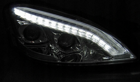 Lygter Mercedes W221 S-klasse 05-09 Sort Led Afs