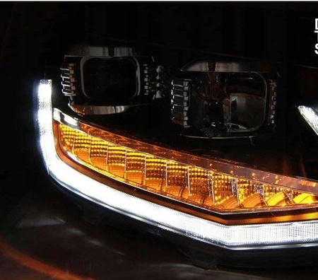 Vw T6 15- sort rør led drl dts forlygter