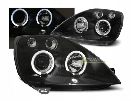 Ford Fiesta mk6 forlygter 02-05 ringi sort