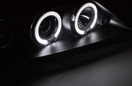 Lamper Forlygter Dacia Logan 04-08 Angel Eyes Black