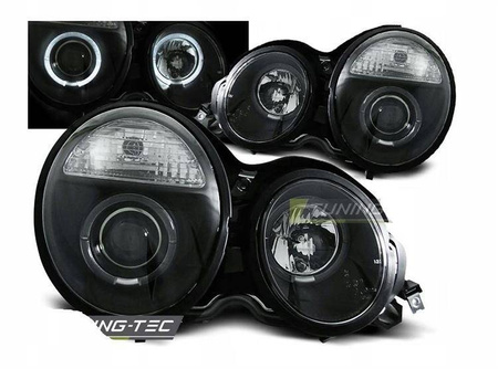 Forlygter Mercedes W210 95-99 e-class ringi sort