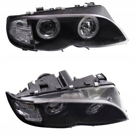 Forlygter BMW E46 RINGI BLACK Seda forlygter