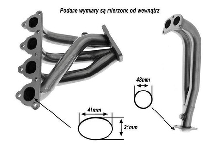 Udstødningsmanifold HONDA CIVIC D-serie 4-2-1 88-00