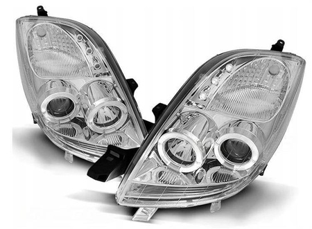Forlygter Toyota Yaris 06-09 ringi krom