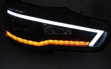 Forlygter SORT til MITSUBISHI LANCER 8 VIII 08-16