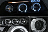 Forlygter Audi A4 99-00 Ringi sorte linser