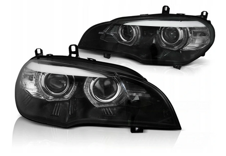 Lygter med fuld led i sort til Bmw X5 E70 07-13 Xenon D1S