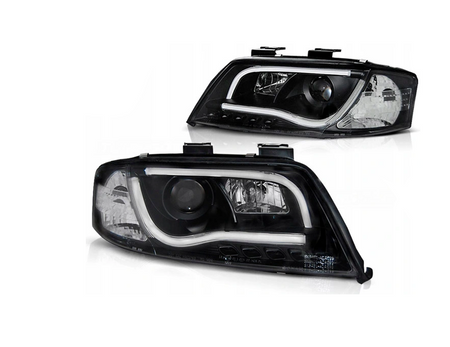 Forlygter Audi A6 C5 01-04 Tube Sort Drl