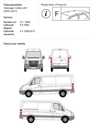 Tagplatform til bagage Volkswagen Crafter L2H1