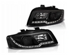 Forlygter Audi A4 B6 00-04 Led Tube Sort
