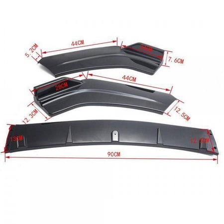 Universal frontkofanger splitter (3-delt) Sort