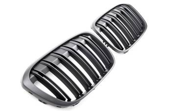 GRILL BMW X1 F48 DOBBELT FLAD SORT MAT