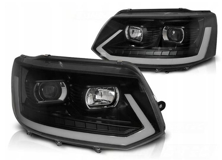 Forlygter nye VW T5 10-15 LED TUBE BLACK T6 LOOK DRL LIFT