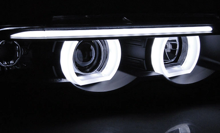 Forlygter Bmw E38 94-01 Ringi 3d Led Sort