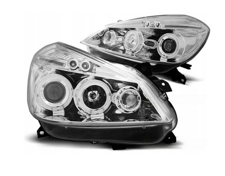 Forlygter Renault Clio 3 05-09 Ringe Krom