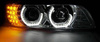 BMW E39 SORT LED-forlygter + RINGE